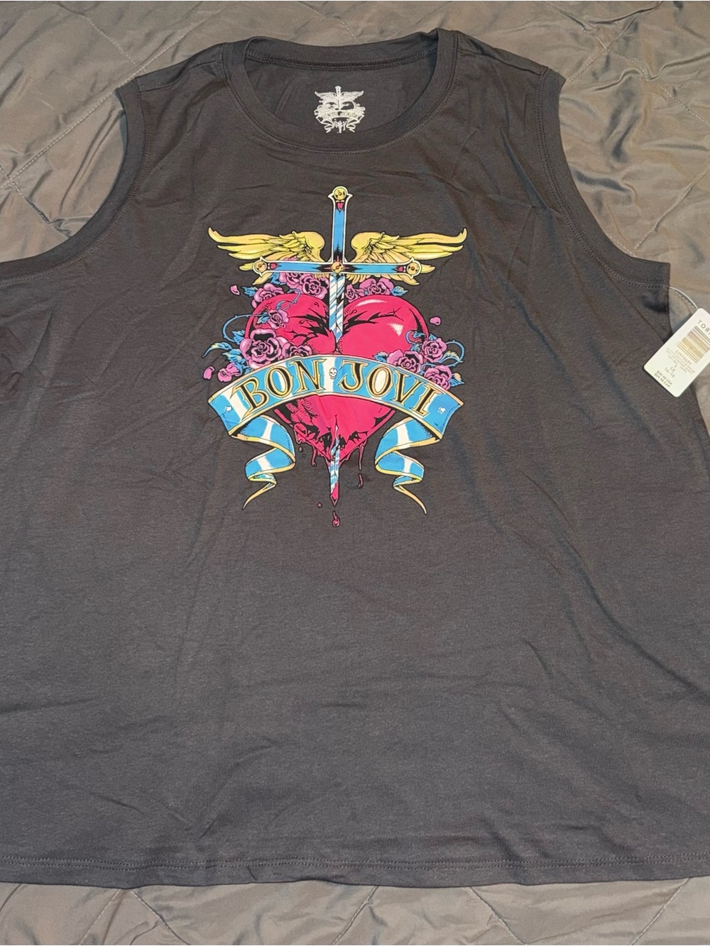 Bon Jovi Tank Top by Torrid. Women’s Plus, 1X (14-16), Gray